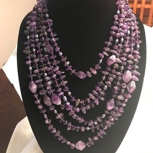 Amethyst color gemstone necklace